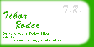 tibor roder business card